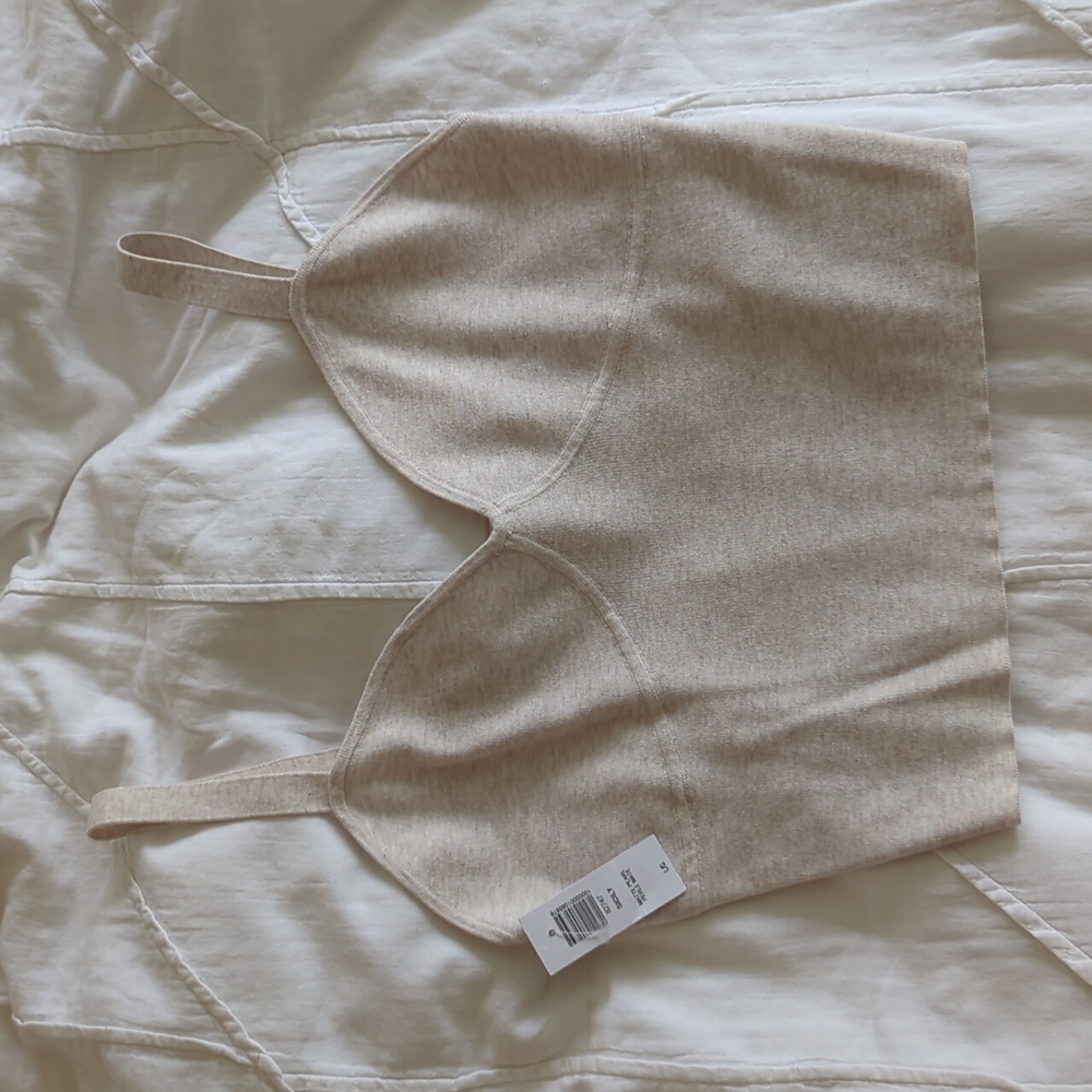 Wilfred Beige Cropped Cami Tank Top